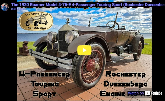 The 1920 Roamer Model 4-75-E 4-Passenger Touring Sport (Rochester Duesenberg Engine No 110)